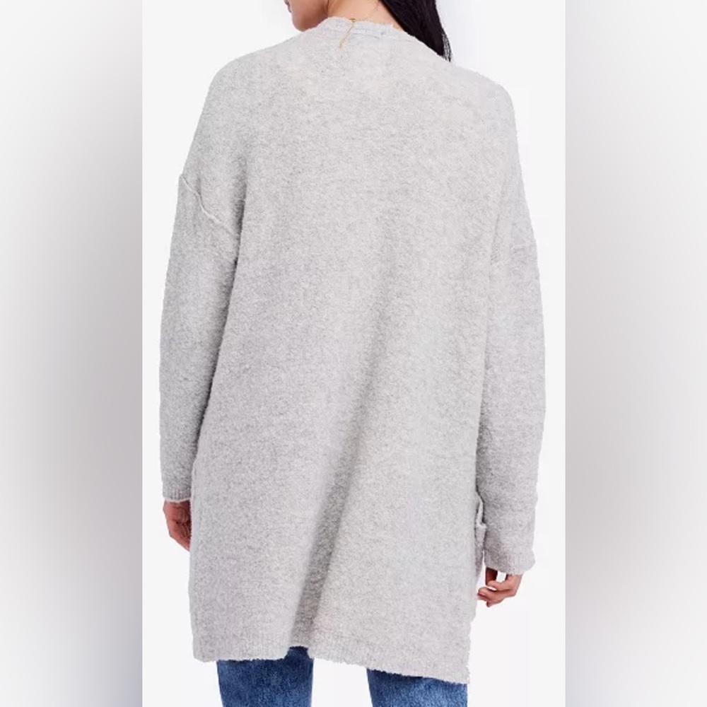 Free People Phantom Long Open-Front Cardigan, Gray - Picture 3 of 14